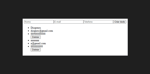 Screenshot of CRUD Firebase project