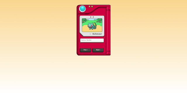 Screenshot of Pokedex project