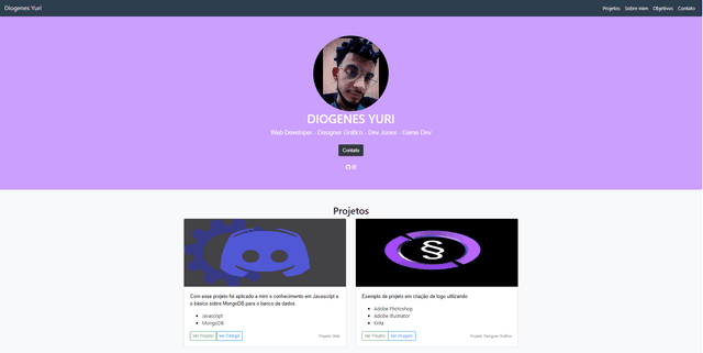 Screenshot of Primeiro portfólio project